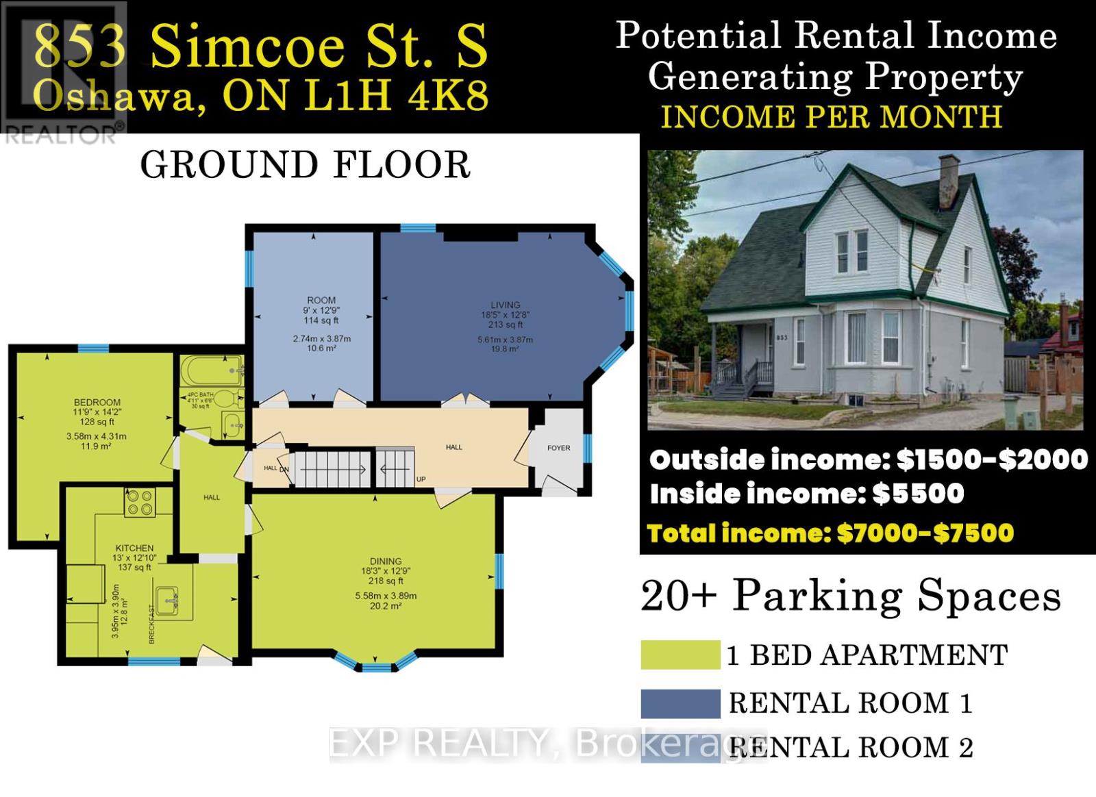 853 Simcoe St S, Oshawa, ON L1H 4K8