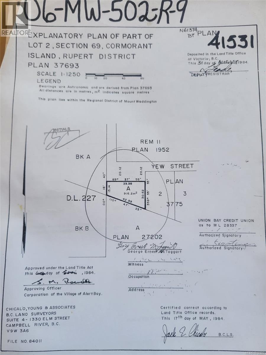 Lot A Yew St, Alert Bay, BC V0N 1A0